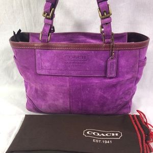 COACH Gallery Purple Suede Handbag, Tote. RARE!